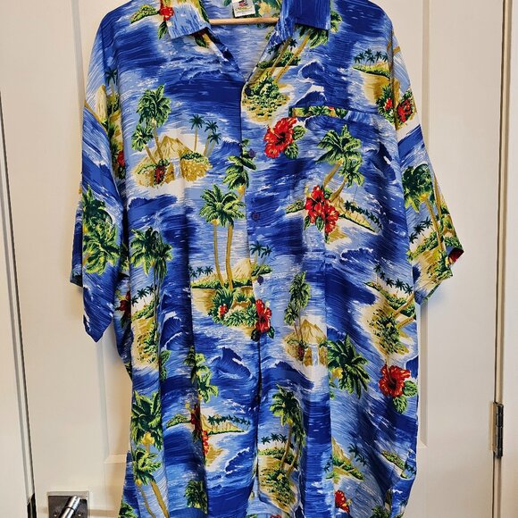 Big & Tall Hawaiian Button Up Shirt 3xl - Picture 1 of 3
